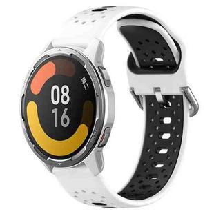 For Xiaomi MI Watch Color 2 22mm Breathable Two-Color Silicone Watch Band(White+Black)