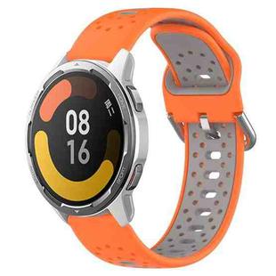 For Xiaomi MI Watch Color 2 22mm Breathable Two-Color Silicone Watch Band(Orange+Grey)