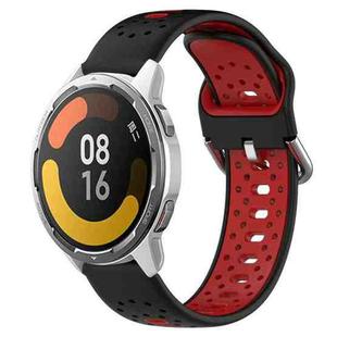 For Xiaomi MI Watch Color 2 22mm Breathable Two-Color Silicone Watch Band(Black+Red)