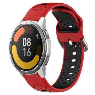 For Xiaomi MI Watch Color 2 22mm Breathable Two-Color Silicone Watch Band(Red+Black)