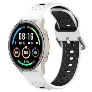 For Xiaomi MI Watch Sport 22mm Breathable Two-Color Silicone Watch Band(White+Black)