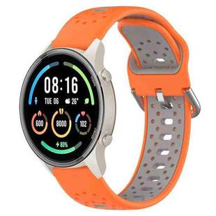 For Xiaomi MI Watch Sport 22mm Breathable Two-Color Silicone Watch Band(Orange+Grey)