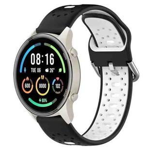 For Xiaomi MI Watch Sport 22mm Breathable Two-Color Silicone Watch Band(Black+White)