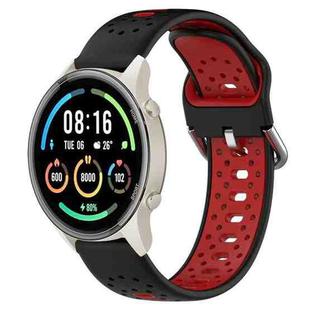 For Xiaomi MI Watch Sport 22mm Breathable Two-Color Silicone Watch Band(Black+Red)