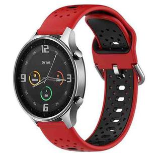 For Xiaomi MI Watch Color 22mm Breathable Two-Color Silicone Watch Band(Red+Black)