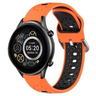For Xiaomi Haylou RT2 LS10 22mm Breathable Two-Color Silicone Watch Band(Orange+Black)