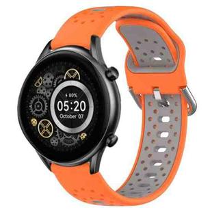 For Xiaomi Haylou RT2 LS10 22mm Breathable Two-Color Silicone Watch Band(Orange+Grey)