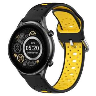 For Xiaomi Haylou RT2 LS10 22mm Breathable Two-Color Silicone Watch Band(Black+Yellow)