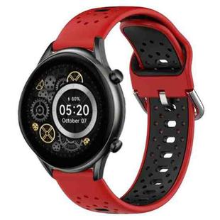 For Xiaomi Haylou RT2 LS10 22mm Breathable Two-Color Silicone Watch Band(Red+Black)