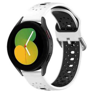 For Amazfit GTR 4 22mm Breathable Two-Color Silicone Watch Band(White+Black)