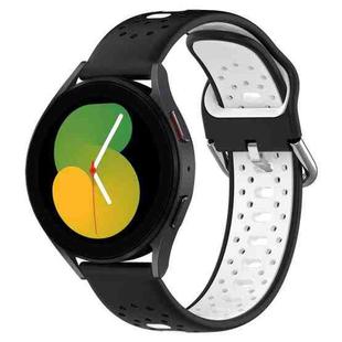 For Amazfit GTR 4 22mm Breathable Two-Color Silicone Watch Band(Black+White)