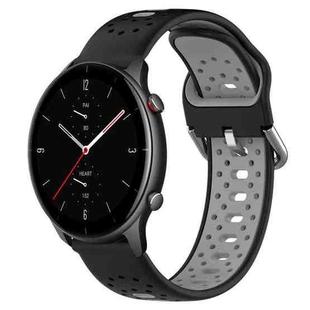 For Amazfit GTR 2e 22mm Breathable Two-Color Silicone Watch Band(Black+Grey)