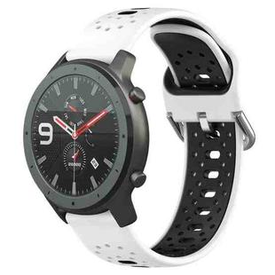 For Amazfit GTR 47mm 22mm Breathable Two-Color Silicone Watch Band(White+Black)
