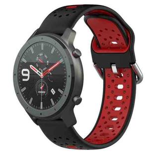 For Amazfit GTR 47mm 22mm Breathable Two-Color Silicone Watch Band(Black+Red)