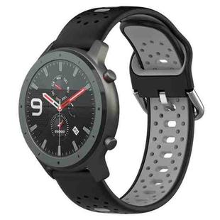 For Amazfit GTR 47mm 22mm Breathable Two-Color Silicone Watch Band(Black+Grey)