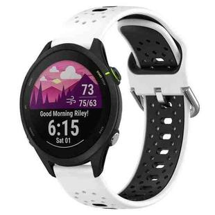 For Garmin Forerunner 255 22mm Breathable Two-Color Silicone Watch Band(White+Black)