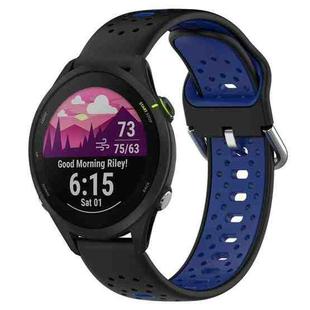 For Garmin Forerunner 255 Music 22mm Breathable Two-Color Silicone Watch Band(Black+Blue)