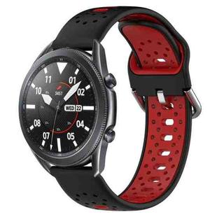 For Samsung Galaxy Watch3 45mm 22mm Breathable Two-Color Silicone Watch Band(Black+Red)