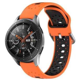 For Samsung Galaxy Watch 46mm 22mm Breathable Two-Color Silicone Watch Band(Orange+Black)