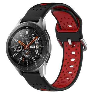 For Samsung Galaxy Watch 46mm 22mm Breathable Two-Color Silicone Watch Band(Black+Red)