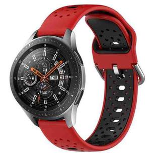 For Samsung Galaxy Watch 46mm 22mm Breathable Two-Color Silicone Watch Band(Red+Black)