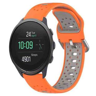 For Suunto 5 Peak 22mm Breathable Two-Color Silicone Watch Band(Orange+Grey)