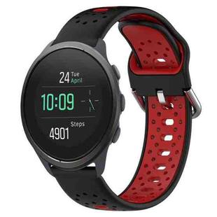 For Suunto 5 Peak 22mm Breathable Two-Color Silicone Watch Band(Black+Red)