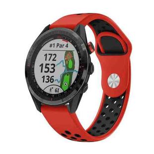 For Garmin Approach S62 22mm Sports Breathable Silicone Watch Band(Red+Black)