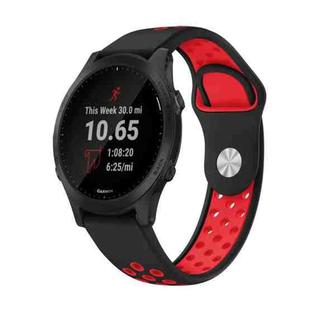 For Garmin Forerunner 945 22mm Sports Breathable Silicone Watch Band(Black+Red)