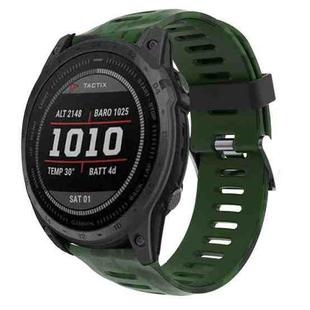 For Garmin Tactix 7 26mm Camouflage Printed Silicone Watch Band(Army Green+Army Camouflage)