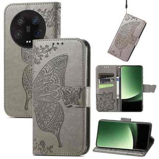 For Xiaomi 13 Ultra Butterfly Love Flower Embossed Leather Phone Case(Gray)