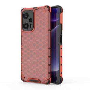 For Xiaomi Redmi Note 12 Turbo 5G Shockproof Honeycomb Phone Case(Red)
