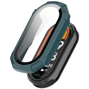 For Xiaomi Mi Band 8 ENKAY Hat-Prince Full Coverage PC Frame + Tempered Glass Film Watch Case(Green)