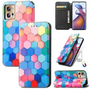 For Motorola Edge 30 Fusion CaseNeo Colorful Magnetic Leather Phone Case(Colorful Cube)