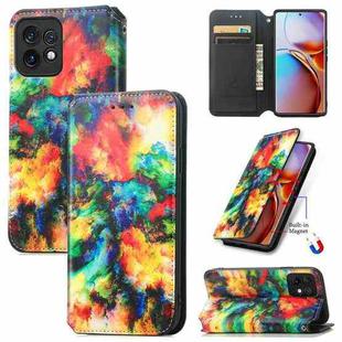 For For Motorola Moto X40 CaseNeo Colorful Magnetic Leather Phone Case(Colorful Cloud)