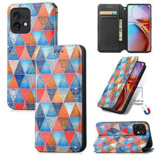 For For Motorola Moto X40 CaseNeo Colorful Magnetic Leather Phone Case(Rhombus Mandala)