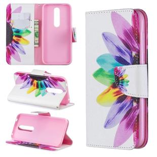 Colored Drawing Pattern Horizontal Flip Leather Case for Nokia 4.2,with Holder & Card Slots & Wallet(Sunflower)