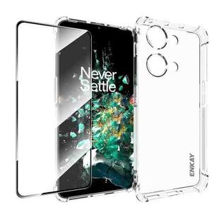 For OnePlus Ace 2V 5G ENKAY Hat-Prince Transparent TPU Shockproof Phone Case with Glass Film