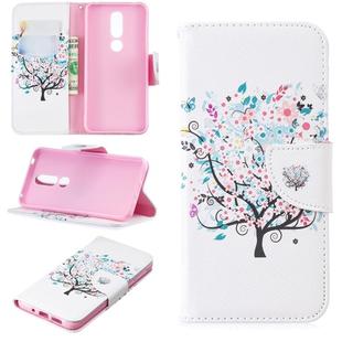 Colored Drawing Pattern Horizontal Flip Leather Case for Nokia 7.1,with Holder & Card Slots & Wallet(Tree)
