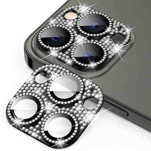For iPhone 12 Pro Max ENKAY Blink Diamond Camera Aluminium Alloy Tempered Glass Film(Black)
