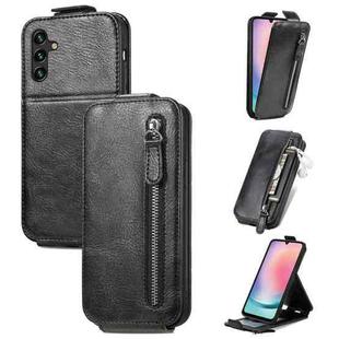 For Samsung Galaxy A24 4G Zipper Wallet Vertical Flip Leather Phone Case(Black)
