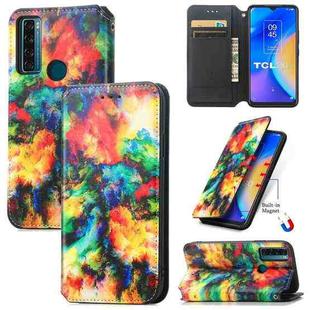 For TCL 20 SE CaseNeo Colorful Magnetic Leather Phone Case(Colorful Cloud)