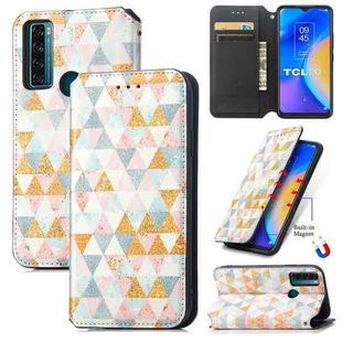 For TCL 20 SE CaseNeo Colorful Magnetic Leather Phone Case(Rhombus)