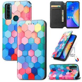 For TCL 20 SE CaseNeo Colorful Magnetic Leather Phone Case(Colorful Cube)