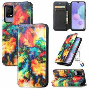 For TCL 405 CaseNeo Colorful Magnetic Leather Phone Case(Colorful Cloud)