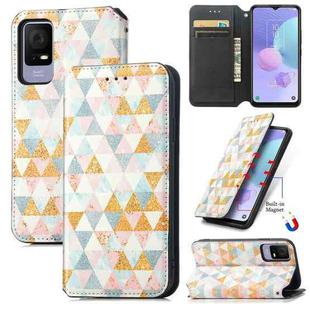 For TCL 405 CaseNeo Colorful Magnetic Leather Phone Case(Rhombus)