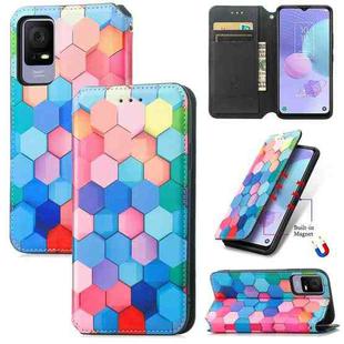 For TCL 405 CaseNeo Colorful Magnetic Leather Phone Case(Colorful Cube)