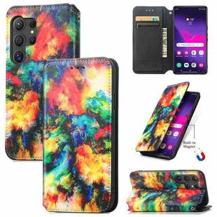 For Samsung Galaxy S24 Ultra 5G CaseNeo Colorful Magnetic Leather Phone Case(Colorful Cloud)