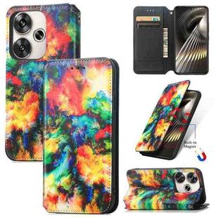 For Redmi Turbo 3 5G CaseNeo Colorful Magnetic Leather Phone Case(Colorful Cloud)