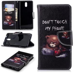 Colored Drawing Pattern Horizontal Flip Leather Case for Nokia 3.1,with Holder & Card Slots & Wallet(Bear)